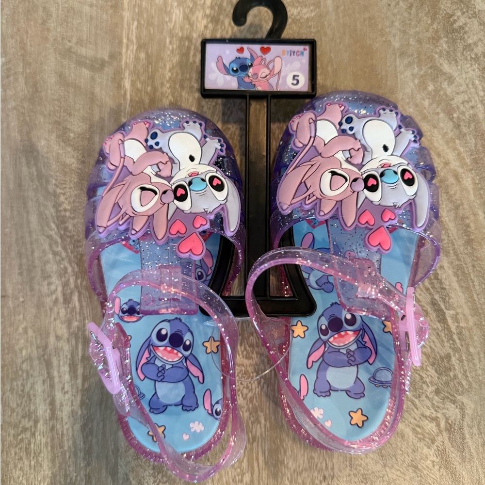 Kids' Pink Glitter Jelly Sandals - Size 5
